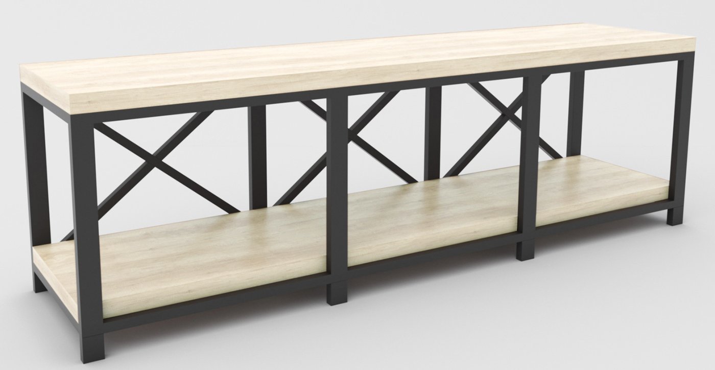 

Тумба Hype Mebel Флорида 120x40 (черный-древесина белая)