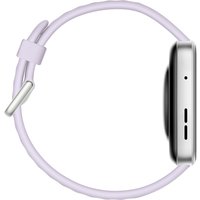 Умные часы Huawei Watch FIT 4 (серебристый, с сиреневым силиконовым ремешком, международная версия) + наушники Huawei FreeBuds SE 2 по акции