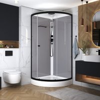 Душевая кабина Domani-Spa Simple 99 90x90 DS01Sm99LGrCl00.Gt-V1.2-Black (серый/прозрачное стекло) в Солигорске