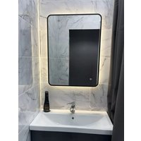 Зеркало с подсветкой  eMZe 60x80 LED.UV.SMART.60.80.CHE.4K (черный с УФ-окантовкой и подсветкой)