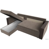 Угловой диван Лига диванов Валенсия Лайт левый (велюр, коричневый)