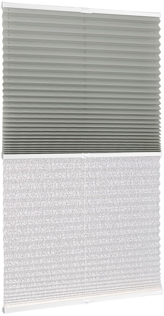 

Плиссе Delfa Basic Uni СПШ-3111/1102 Basic Transparent (34x160, серый/белый)