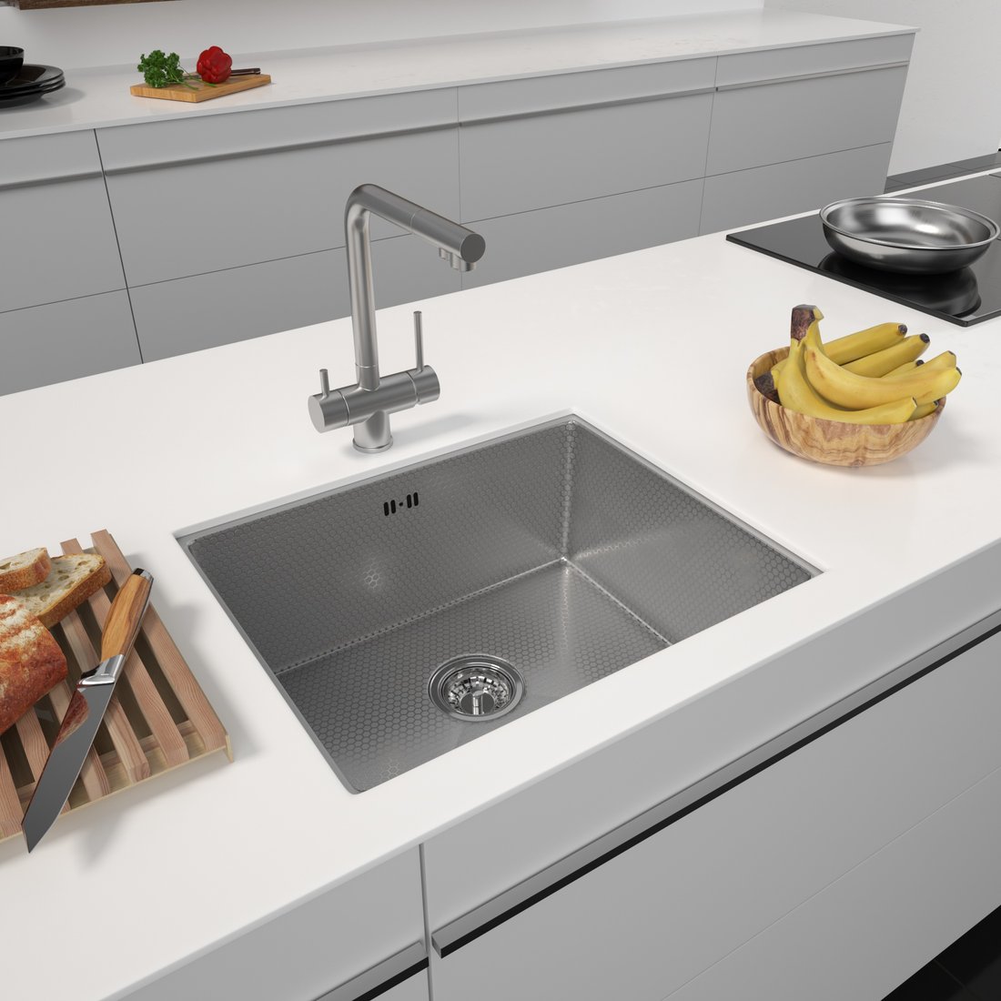 

Кухонная мойка ARFEKA ECO AR 550*450 SATIN DECOR