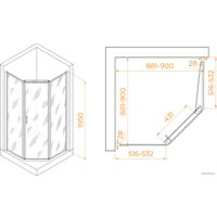 Душевой уголок RGW PA-86B 38088699-14 90x90 (черный/прозрачное стекло)