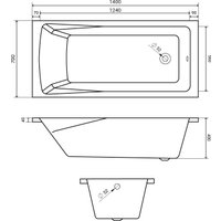 Ванна Lauter Aurora 140x70 21010040