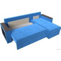 Угловой диван Лига диванов Дубай лайт правый 114154 (велюр голубой)