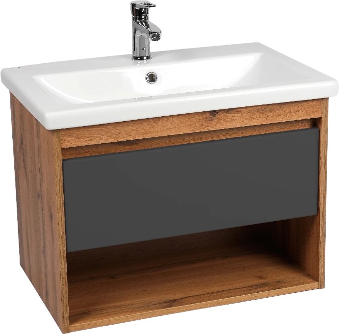 

Viant Тумба с умывальником Бостон Como 60 VBOS60COG-T1YP+S-UM-COM60/1-w