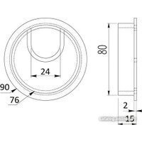 Пропуск кабельный GTV с ресничкой д.80 черный