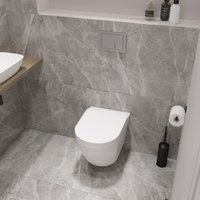 Унитаз подвесной Lauter Vortex 2110830 + GROHE Rapid SL 38772001 с кнопкой (прямоугольная, хром)