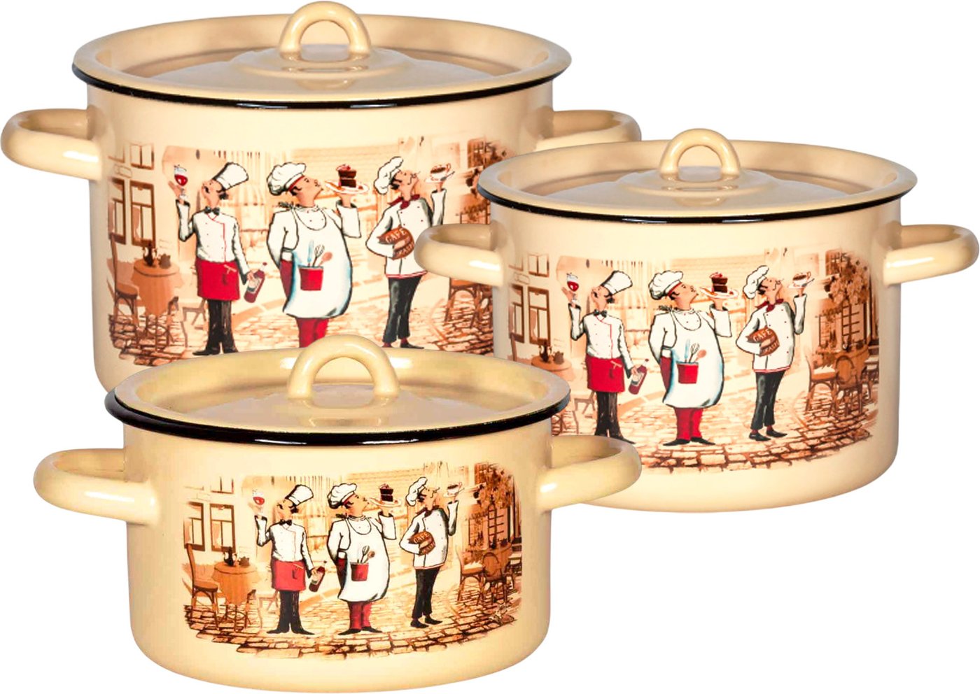 Набор кастрюль СтальЭмаль Сомелье 1с33