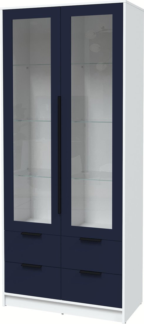 

Шкаф-витрина Интерлиния Концепт КТ-ШВ2 с подсветкой Глосс (белый платинум/индиго)