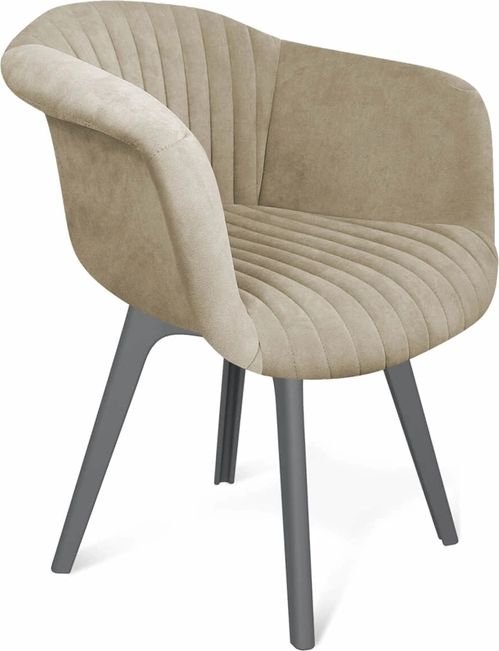 

Стул с подлокотниками Sheffilton SHT-ST31-С1/S195 (ванильный крем/темно-серый)