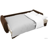 Диван Лига диванов Сатурн 28171 (микровельвет, бежевый/коричневый)