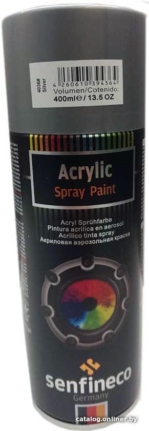 Автомобильная краска Senfineco Acrylic серебристый 400мл 4036