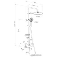 Душевая система  Milardo Ideal Spa ILSSBTHM06