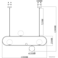 Подвесная люстра Moderli Moderli Miya V6030-4P