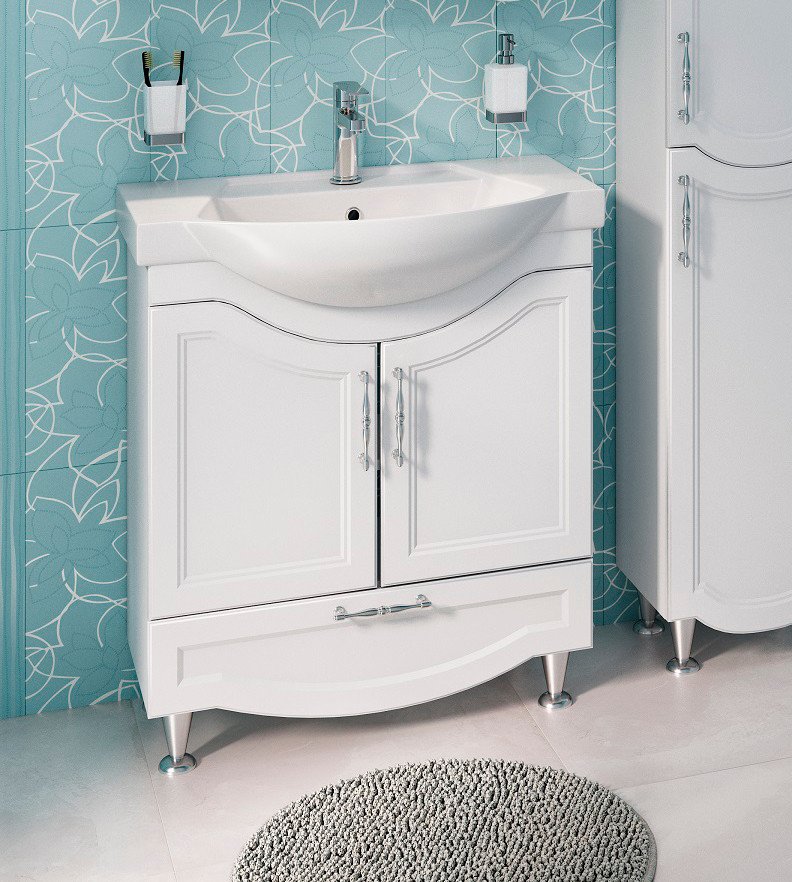 

Runo Тумба под умывальник Неаполь 75 (напольная, белый)