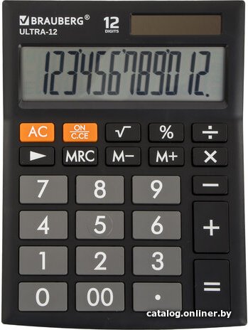 Бухгалтерский калькулятор BRAUBERG Ultra 12-BK 250491 (черный)
