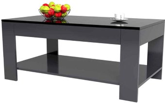 Журнальный столик Мебелик BeautyStyle 26 (графит темный U961/стекло черное)