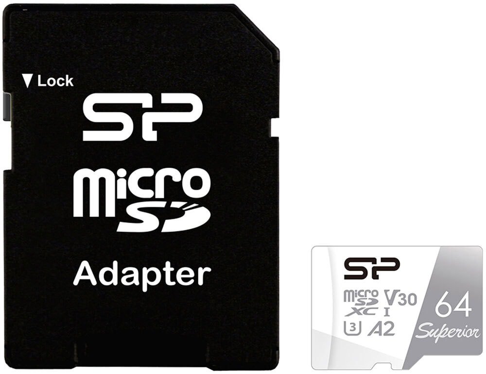 

Карта памяти Silicon-Power Superior microSDXC SP064GBSTXDA2V20SP 64GB (с адаптером)