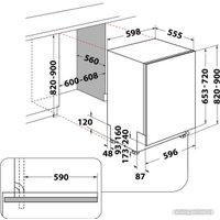 Встраиваемая посудомоечная машина Whirlpool WIO 3T226 PFG