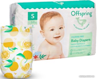 Подгузники Offspring M 6-10 кг Апельсины (42 шт)