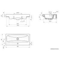  Cersanit Тумба с умывальником Moduo SB-SZ-MOD-MO80Sl/Wh + Moduo 80 Slim