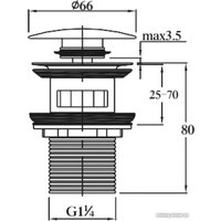 Донный клапан Deante Ultra 050 MCU.050.MB (черный матовый)