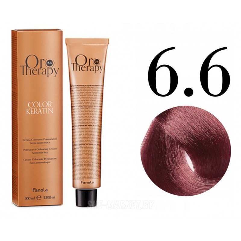 

Крем-краска Fanola ORO Therapy Color Keratin 6.6 темно-русый красный 100 мл