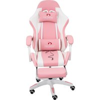 Игровое (геймерское) кресло Calviano 1584 (PU, розовый/белый)