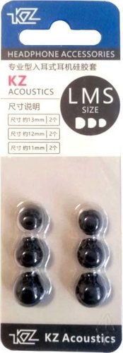 Амбушюры для наушников KZ Acoustics Silicone Eartips (3 пары, черный)