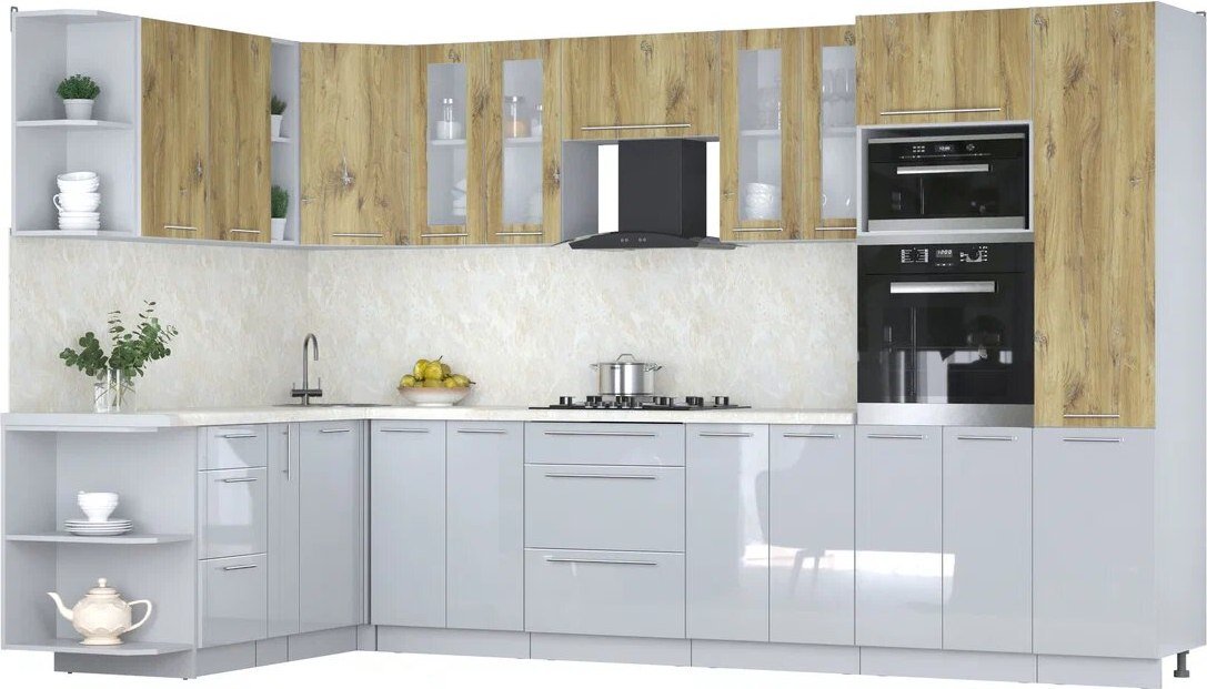 

Готовая кухня Интерлиния Мила Пластик 1.88x3.4 LV (дуб эпоксид/туманный глянец/опал светлый)