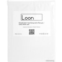 Евро комплект постельного белья Loon Adelina (евро, наволочка 70x70, белый)