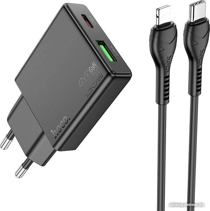 Сетевое зарядное Hoco N38 Lightning