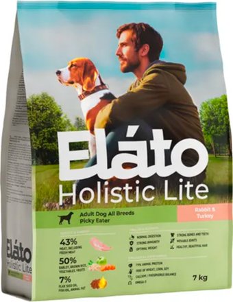 Сухой корм для собак Elato Holistic Lite Для привередливых собак с кроликом и индейкой (7 кг)