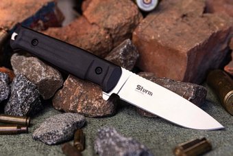 Нож Kizlyar Supreme Sturm AUS-8 StoneWash Black G10