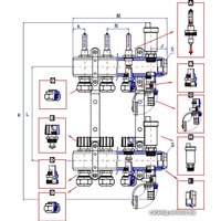Фитинг Rumet Коллектор для теплого пола 71Е 1" (11 контуров)
