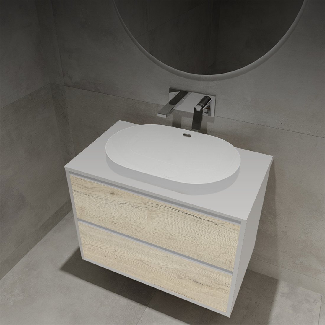 

ЗОВ Тумба с умывальником Парма 80 P80LWP0MWHMC1A-LDSPW6002 (белый/белый галифакс)