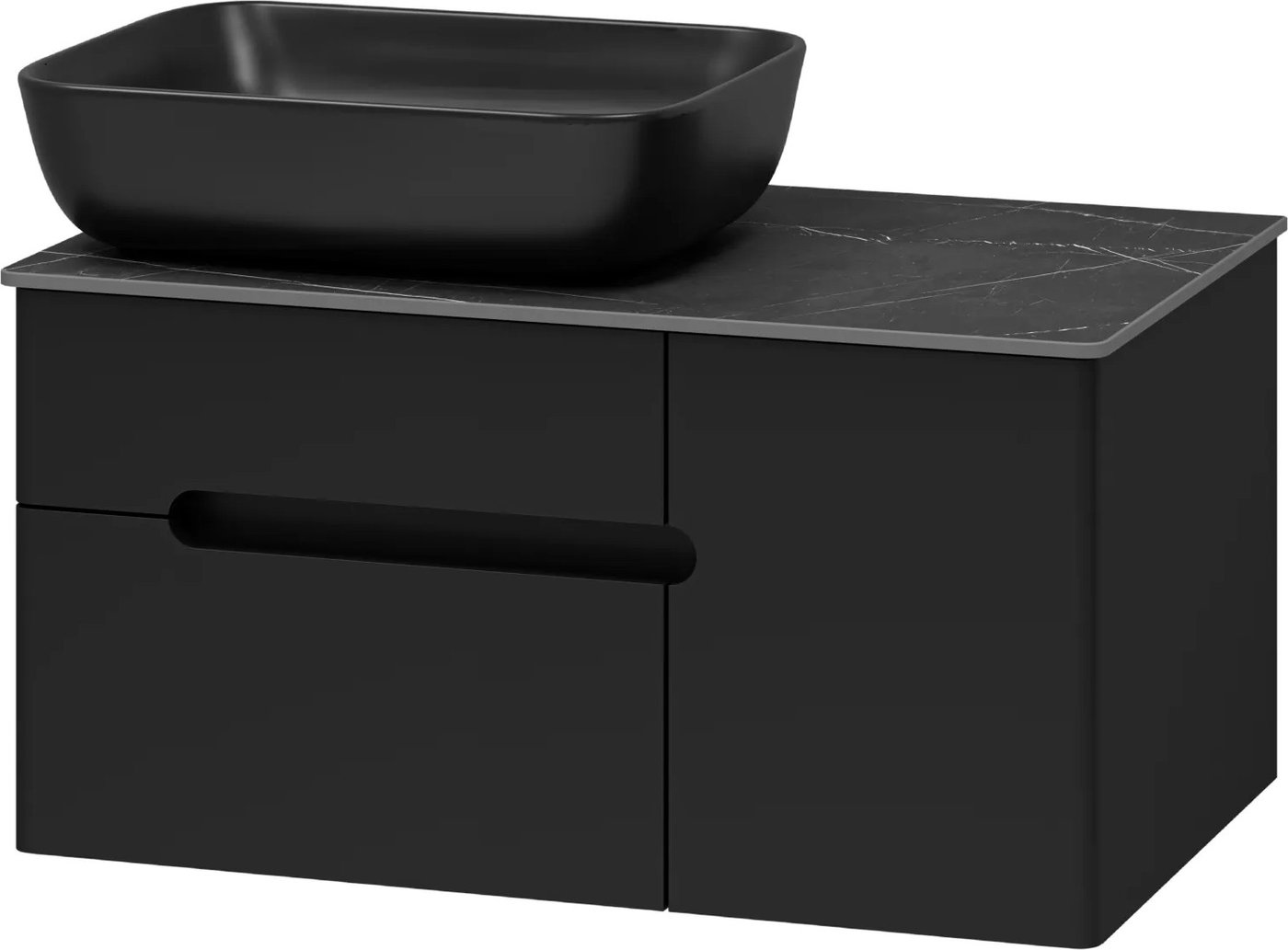 

Misty Тумба под умывальник Роял 80 П-Роя-01080-021П2Я+VS03-80 (подвесная, черный)