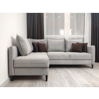 Угловой диван Nord Star Айва Краш правый (велюр, бирюзовый)