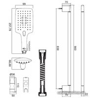 Душевой гарнитур  Bravat Square D157CP-1