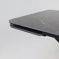 Кухонный стол Аврора Рейн New 1400-2040x900 (камень черный Greys Black/черный матовый)