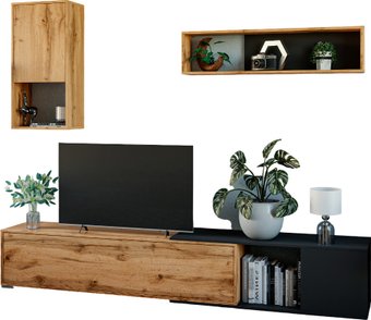 Горка Мебель-АРС Флип (дуб крафт/золотой/черный)