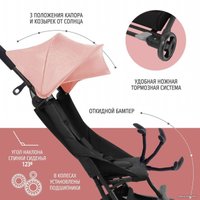 Коляска прогулочная «книга» Nuovita Ritmo (розовый/черный)
