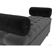 Банкетка Лига диванов Глория 113664 (велюр серый/черный/черный)