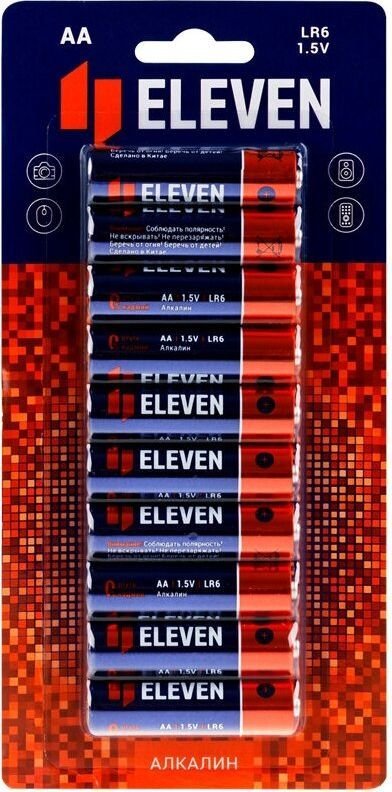 

Батарейка Eleven AA LR6 алкалиновые ВС10 10 шт