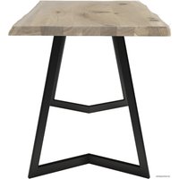 Кухонный стол Buro7 Уиллис 110 (с обзолом и сучками, дуб беленый/черный)