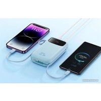 Внешний аккумулятор Baseus Qpow2 Dual-Cable Digital Display Fast Charge Power Bank 22.5W 20000mAh (голубой)