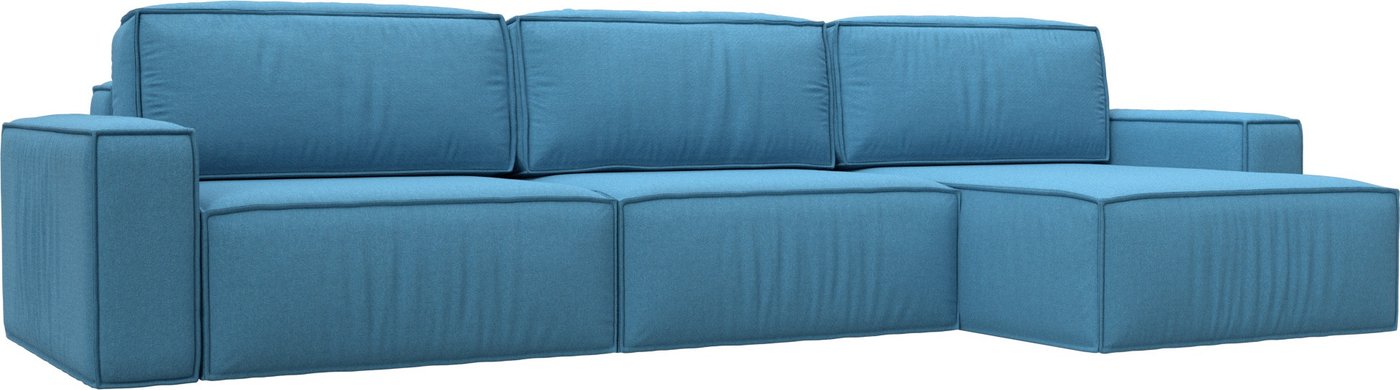 

Угловой диван Лига диванов Прага Классик лонг правый 125535 (рогожка амур голубой)