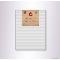 Постельное белье Milanika Бежевая на резинке 90х200x20 (поплин-страйп)